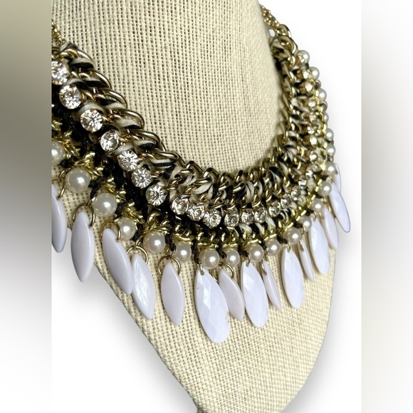 Multi-Colored Gold Tone Adjustable Statement Necklace - Picture 2 of 5